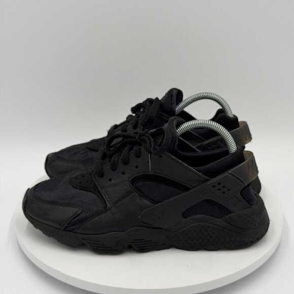 Nike Air Huarache Sneakers Men 9 Triple Black Athletic Comfort Running Shoes - Picture 1 of 8
